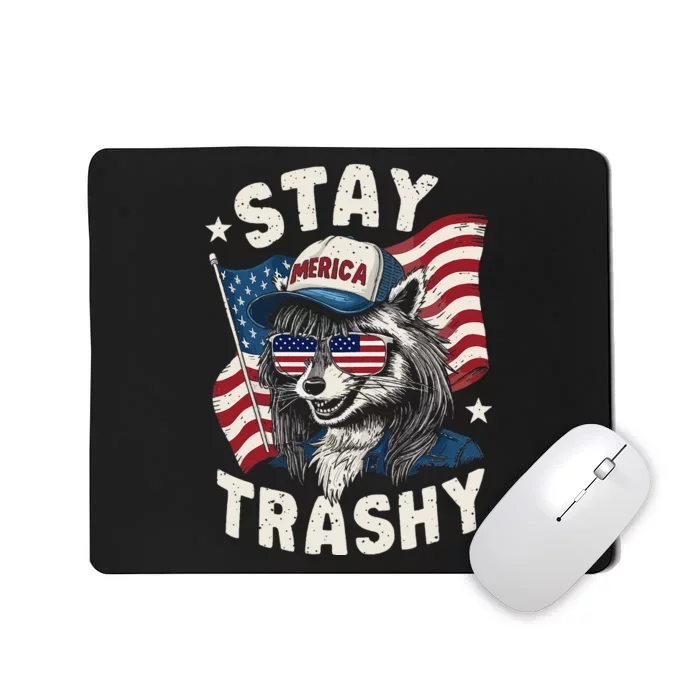 White Trash Party Attire Redneck Raccoon Stay Trashy Usa Mousepad