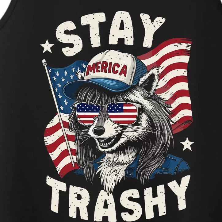 White Trash Party Attire Redneck Raccoon Stay Trashy Usa Performance Tank