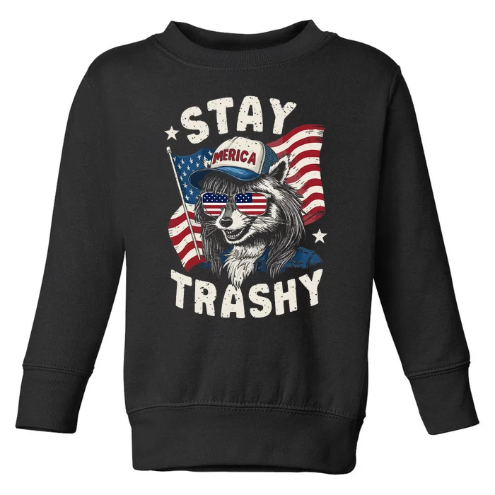 White Trash Party Attire Redneck Raccoon Stay Trashy Usa Toddler Sweatshirt