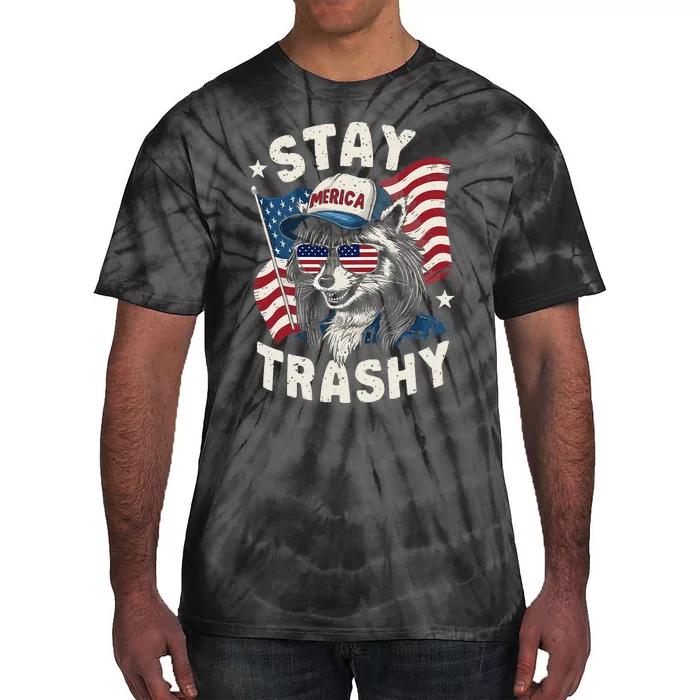 White Trash Party Attire Redneck Raccoon Stay Trashy Usa Tie-Dye T-Shirt