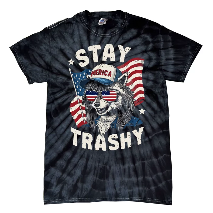 White Trash Party Attire Redneck Raccoon Stay Trashy Usa Tie-Dye T-Shirt