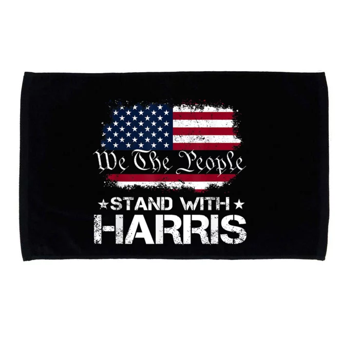 We The People Stand With Kamala Harris 2024 American Flag Microfiber Hand Towel