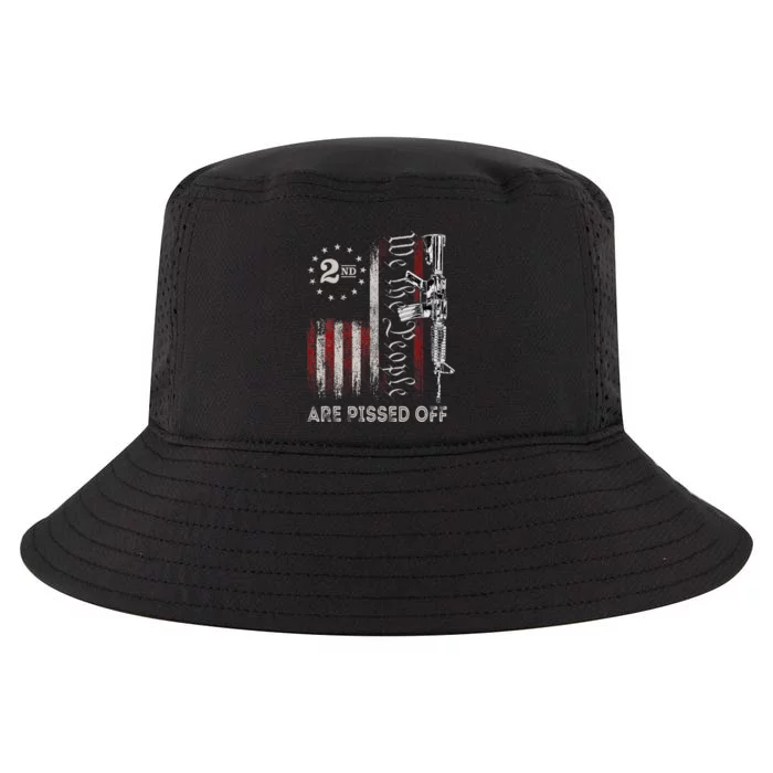 We the People Are Pissed Off Vintage US America Flag Guns Cool Comfort Performance Bucket Hat