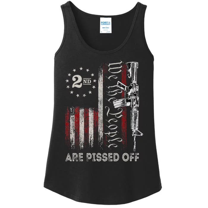 We the People Are Pissed Off Vintage US America Flag Guns Ladies Essential Tank