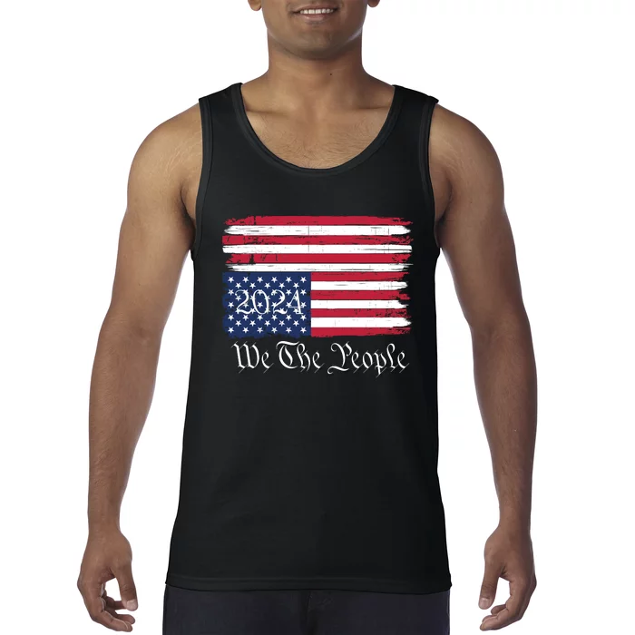 We The People 2024 Distressed Usa Flag Save Our Republic Save Our Constitution Tank Top