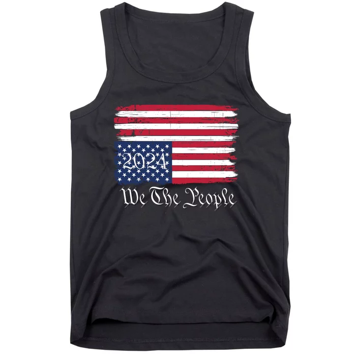 We The People 2024 Distressed Usa Flag Save Our Republic Save Our Constitution Tank Top