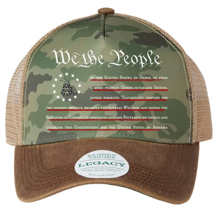 We The People Constitution 4th Of July Gadsden Flag Gift Legacy Tie Dye Trucker Hat