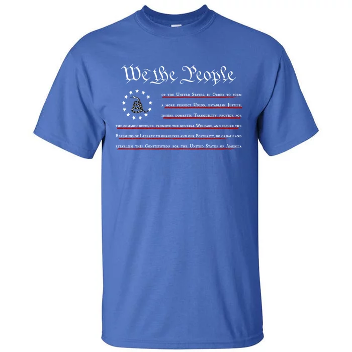 We The People Constitution 4th Of July Gadsden Flag Gift Tall T-Shirt