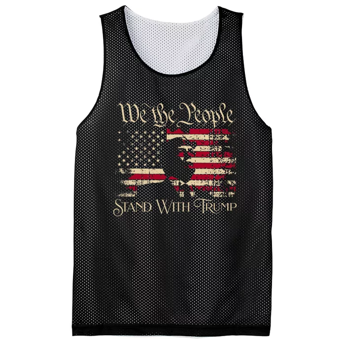 We The People Stand With Trump Support Trump Election 2024 Mesh Reversible Basketball Jersey Tank