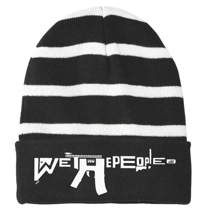 We The People Ar15 Striped Beanie with Solid Band