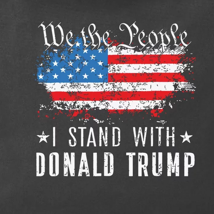 We The People I Stand With Donald Trump 4th Of July Usa Flag Zip Tote Bag