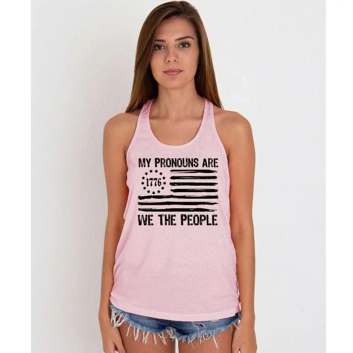 We The People 1776 Usa Gift Women's Knotted Racerback Tank