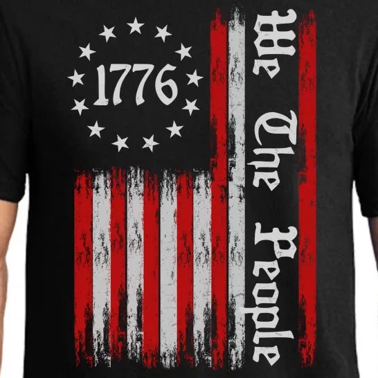 We The People 1776 Distressed USA American Flag Pajama Set