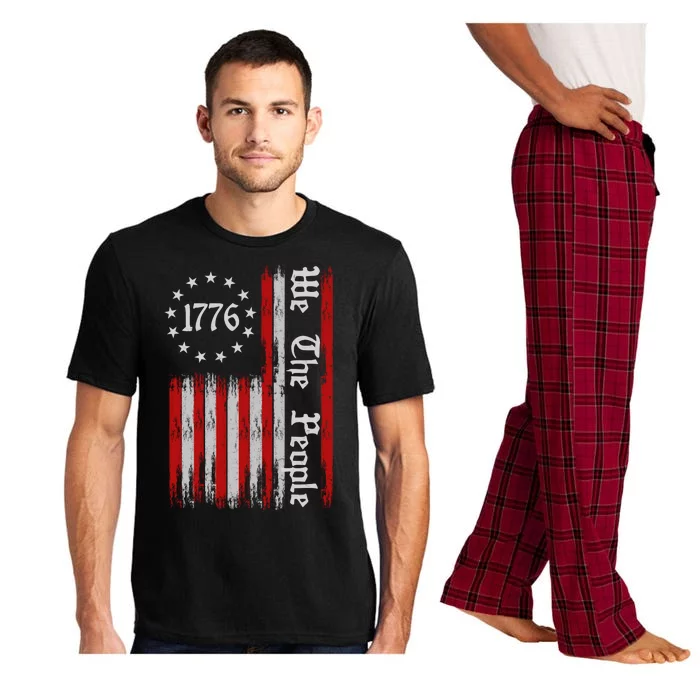 We The People 1776 Distressed USA American Flag Pajama Set