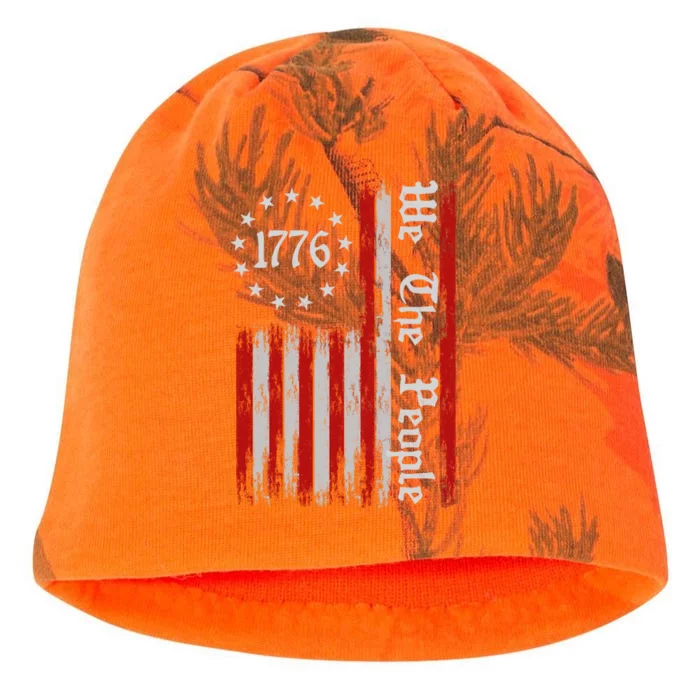 We The People 1776 Distressed USA American Flag Kati - Camo Knit Beanie