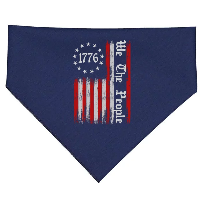 We The People 1776 Distressed USA American Flag USA-Made Doggie Bandana