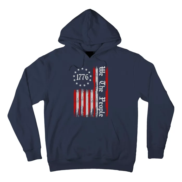 We The People 1776 Distressed USA American Flag Hoodie | TeeShirtPalace