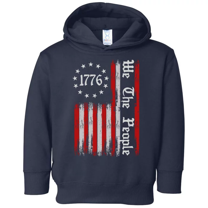 We The People 1776 Distressed USA American Flag Toddler Hoodie