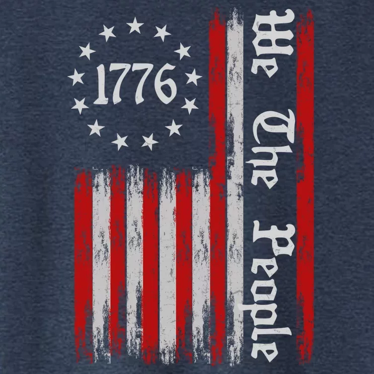 We The People 1776 Distressed USA American Flag Women's Crop Top Tee