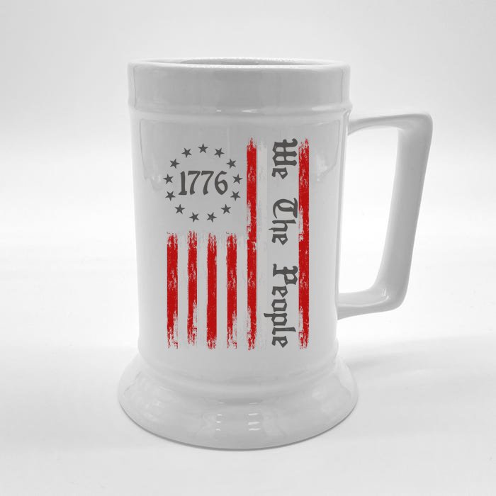 We The People 1776 Distressed USA American Flag Front & Back Beer Stein