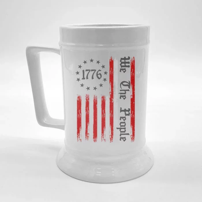 We The People 1776 Distressed USA American Flag Front & Back Beer Stein