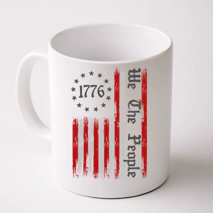 We The People 1776 Distressed USA American Flag Front & Back Coffee Mug