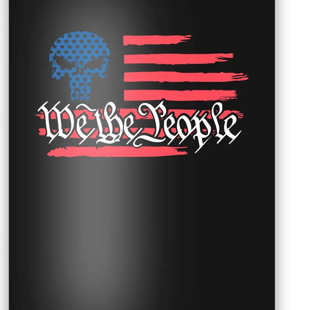 We The People US Flag Skull Poster