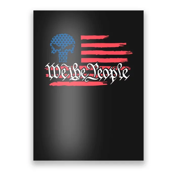 We The People US Flag Skull Poster