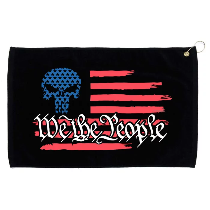 We The People US Flag Skull Grommeted Golf Towel