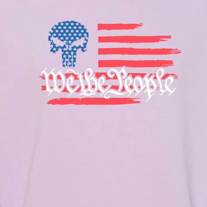 We The People US Flag Skull Garment-Dyed Sweatshirt