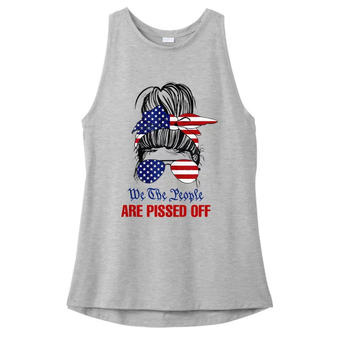 We The People Are Pissed Messy Bun Hair Ladies Tri-Blend Wicking Tank