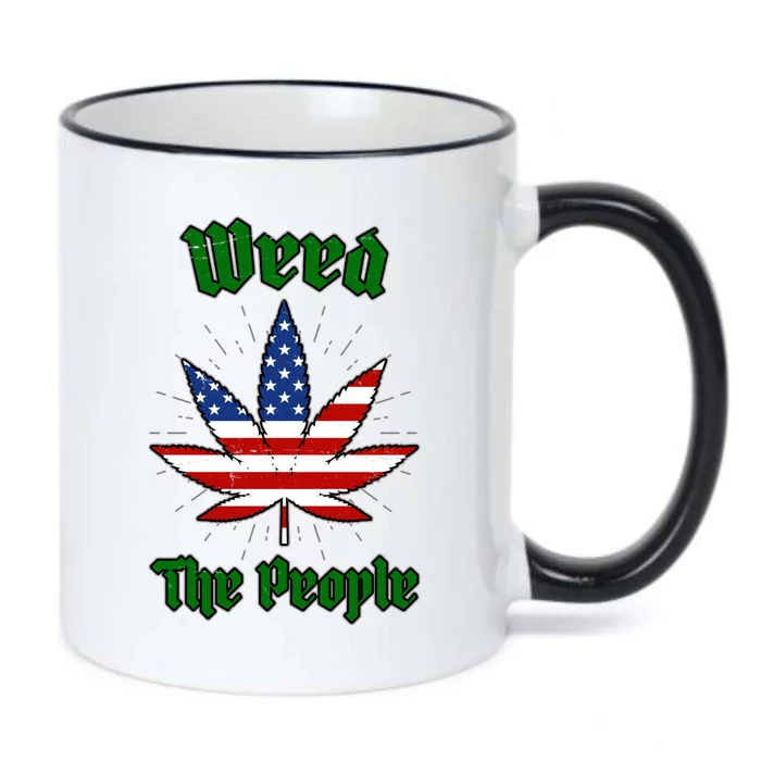 Weed The People Marijuana Usa Flag Funny Black Color Changing Mug