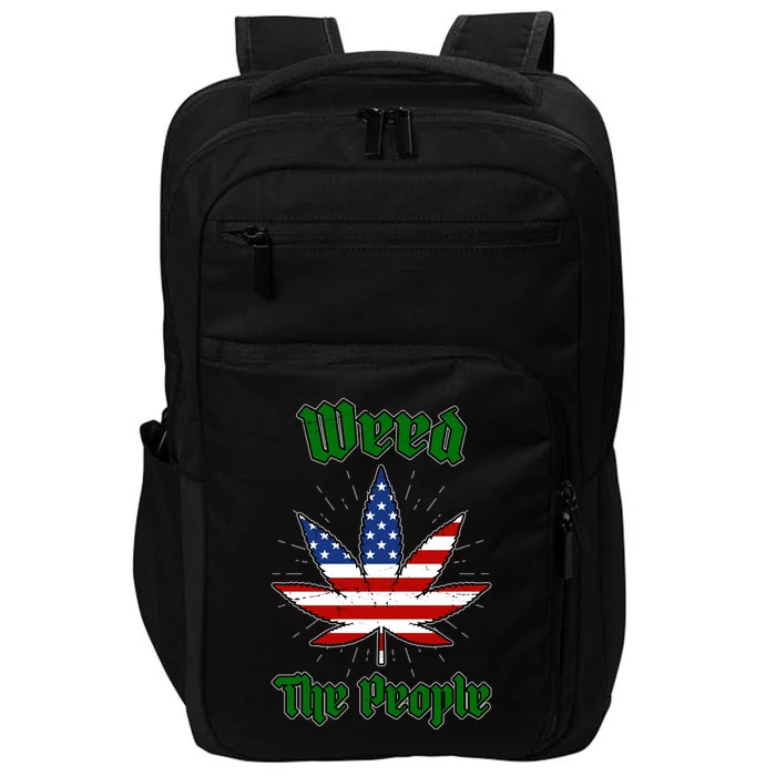 Weed The People Marijuana Usa Flag Funny Impact Tech Backpack