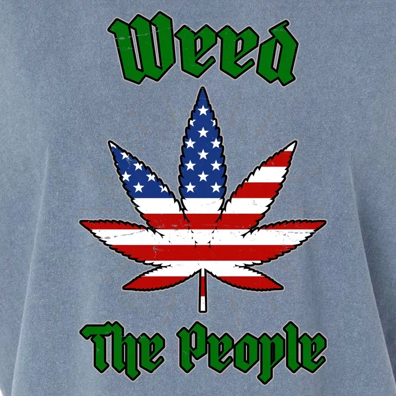 Weed The People Marijuana Usa Flag Funny Garment-Dyed Women's Muscle Tee