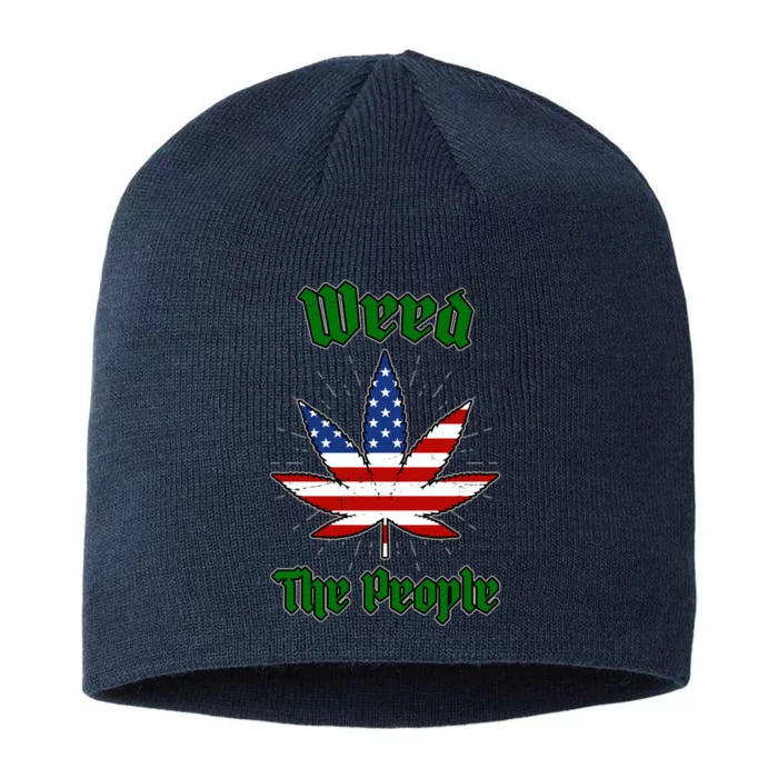 Weed The People Marijuana Usa Flag Funny 8 1/2in Sustainable Knit Beanie