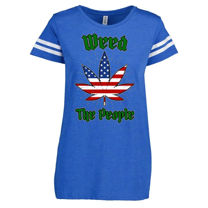 Weed The People Marijuana Usa Flag Funny Enza Ladies Jersey Football T-Shirt