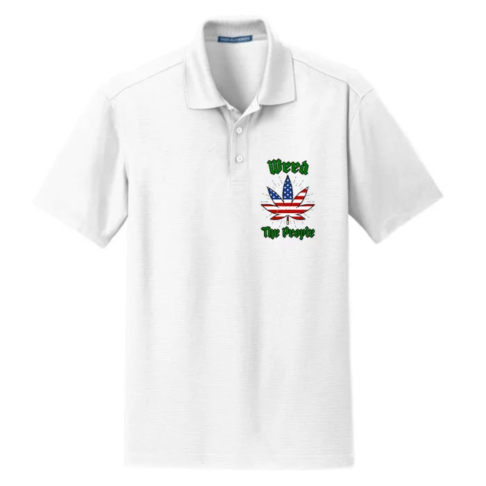 Weed The People Marijuana Usa Flag Funny Dry Zone Grid Performance Polo