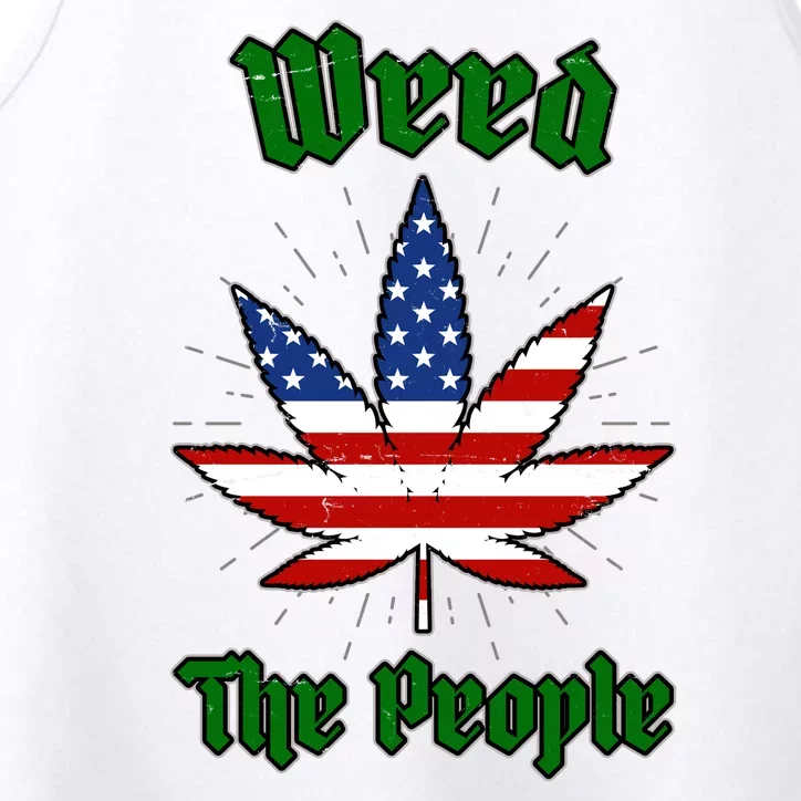 Weed The People Marijuana Usa Flag Funny Performance Tank