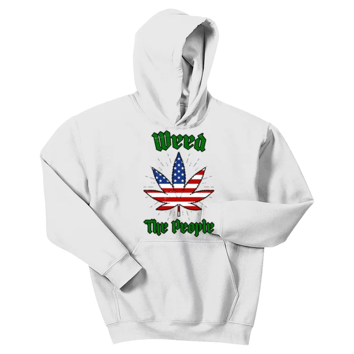 Weed The People Marijuana Usa Flag Funny Kids Hoodie