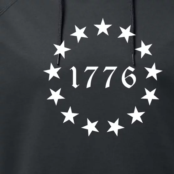 We The People 1776 Betsy Ross Flag 13 Stars Performance Fleece Hoodie