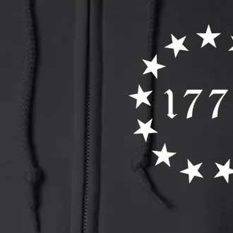 We The People 1776 Betsy Ross Flag 13 Stars Full Zip Hoodie