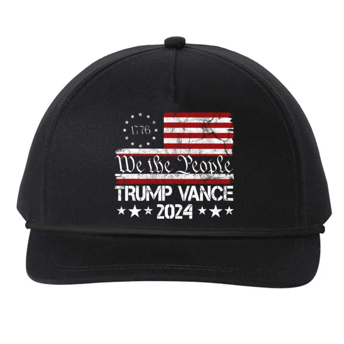 We The People Trump Vance 2024 Usa Vintage Flag Snapback Five-Panel Rope Hat