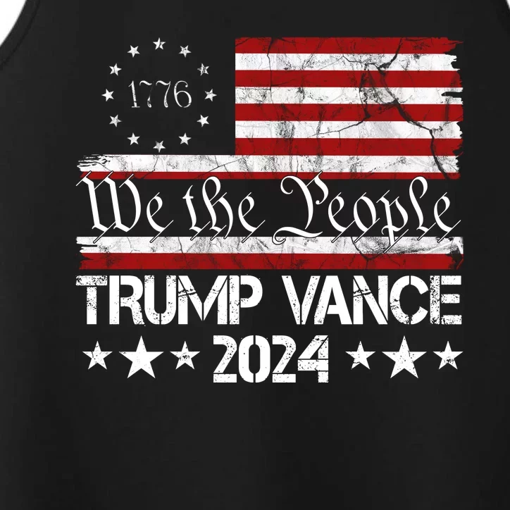 We The People Trump Vance 2024 Usa Vintage Flag Performance Tank