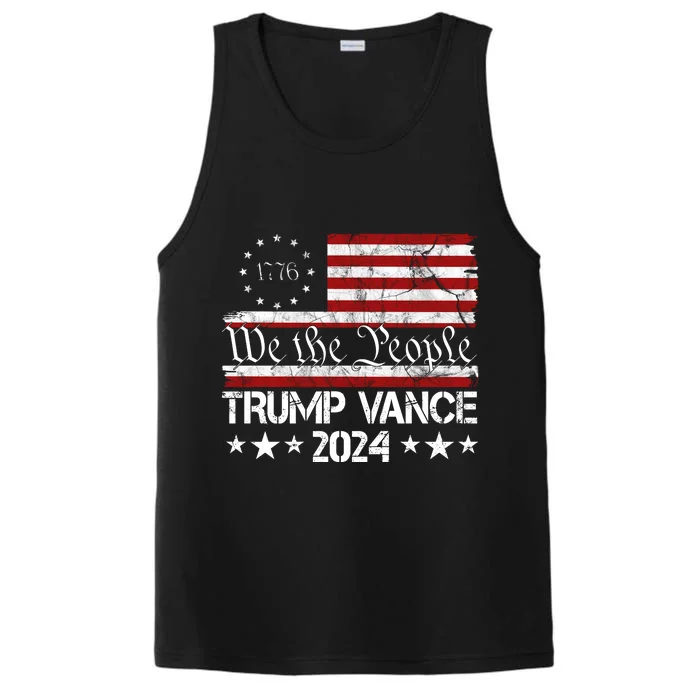 We The People Trump Vance 2024 Usa Vintage Flag Performance Tank