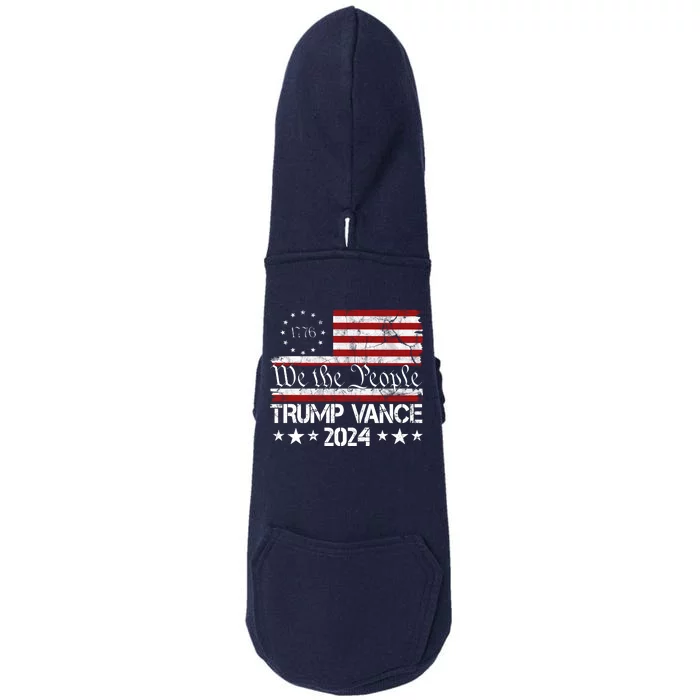 We The People Trump Vance 2024 Usa Vintage Flag Doggie 3-End Fleece Hoodie