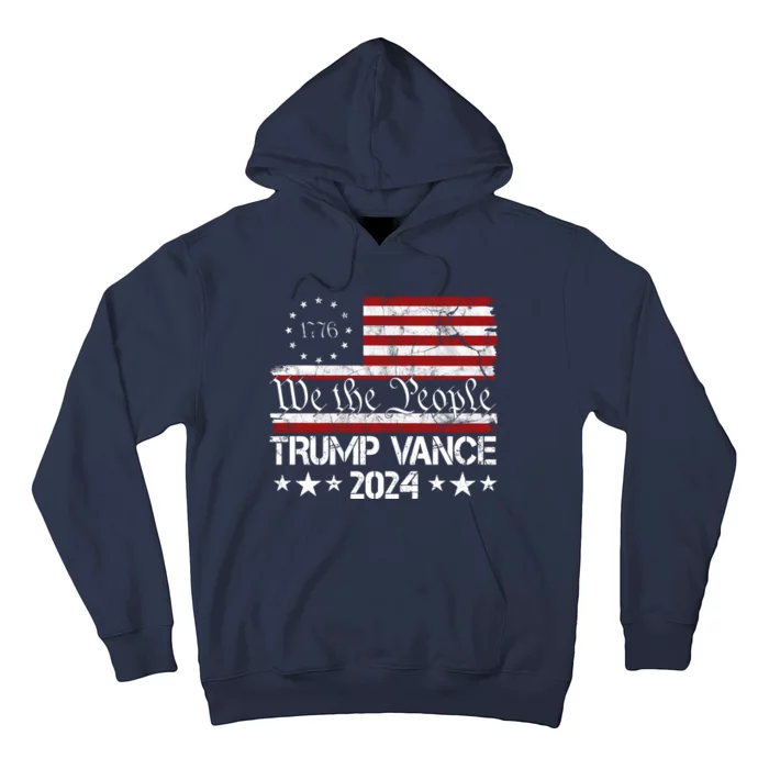 We The People Trump Vance 2024 Usa Vintage Flag Hoodie