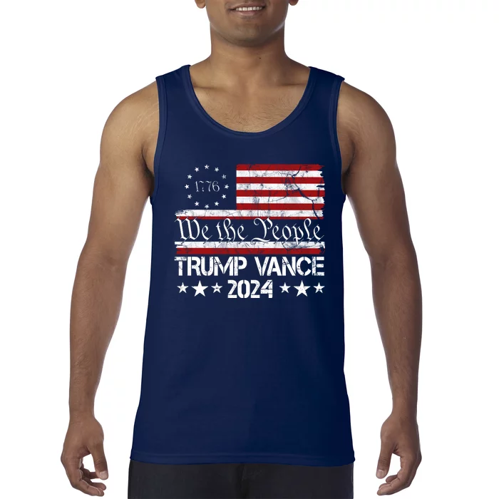 We The People Trump Vance 2024 Usa Vintage Flag Tank Top