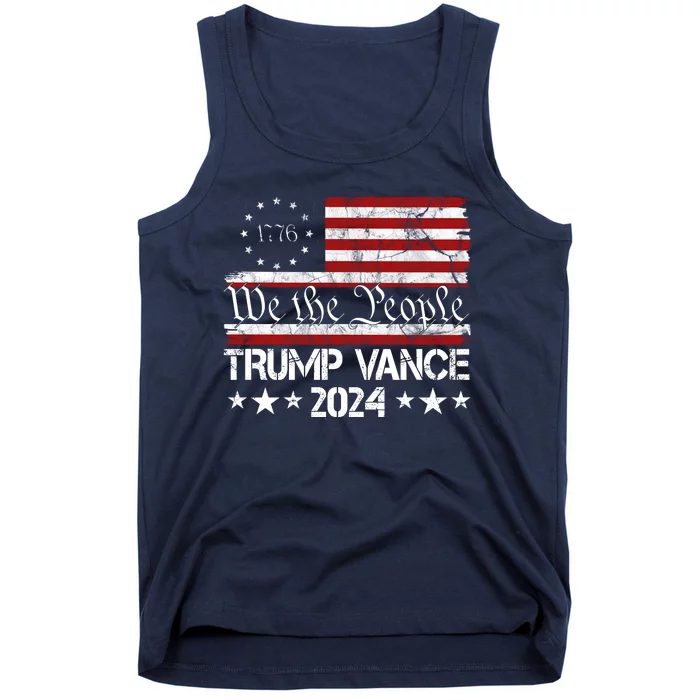 We The People Trump Vance 2024 Usa Vintage Flag Tank Top