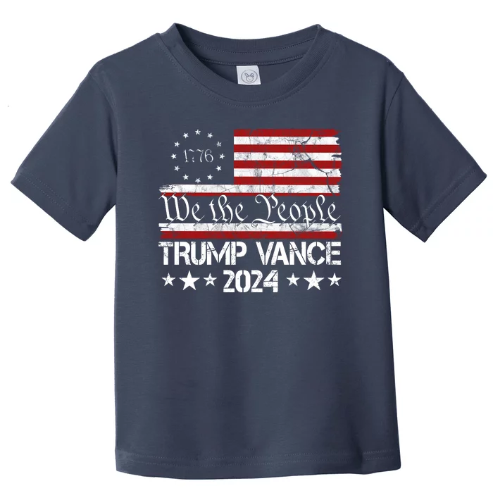 We The People Trump Vance 2024 Usa Vintage Flag Toddler T-Shirt