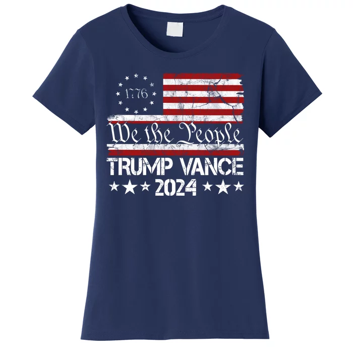 We The People Trump Vance 2024 Usa Vintage Flag Women's T-Shirt